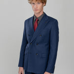 Abito slim flanella in lana stretch 44 / BLU