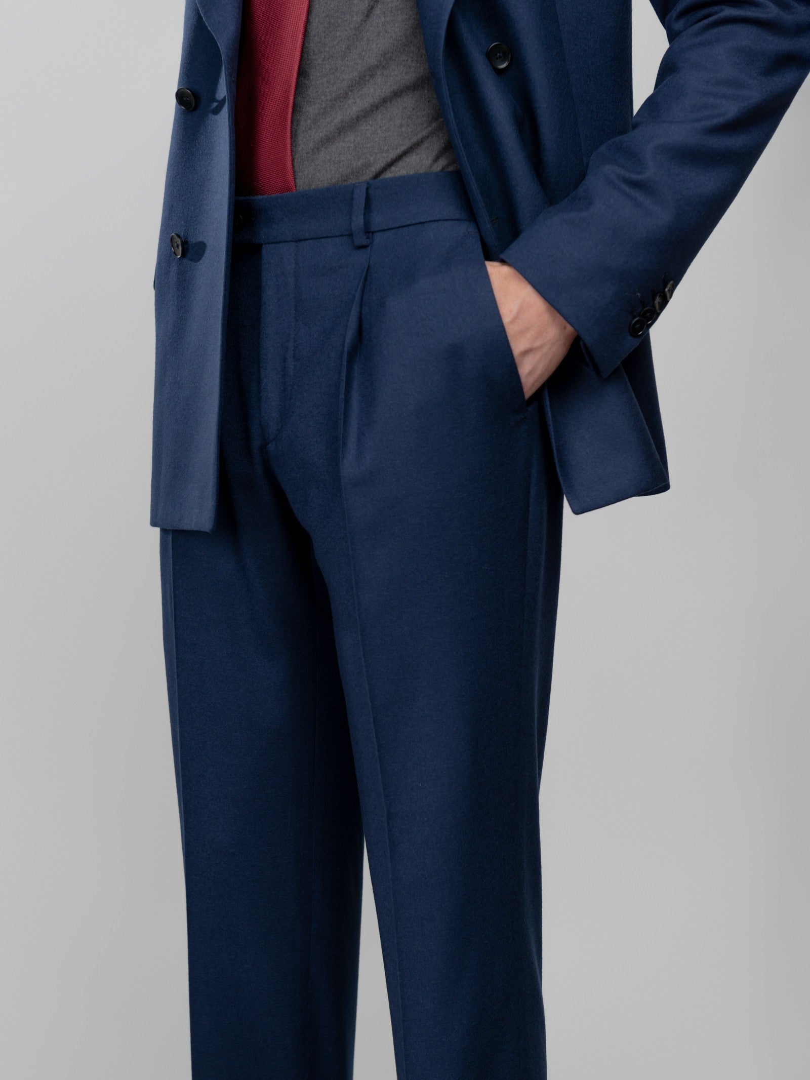 Abito slim flanella in lana stretch 44 / BLU
