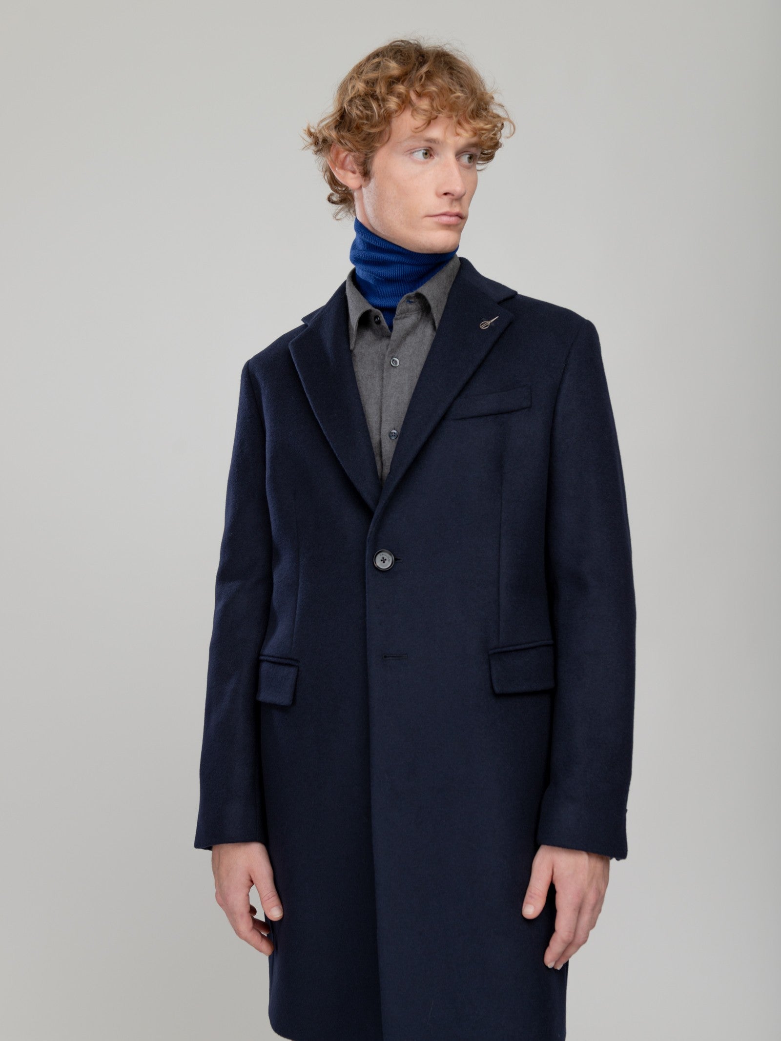 Cappotto in beaver lana cashmere 44 / BLU