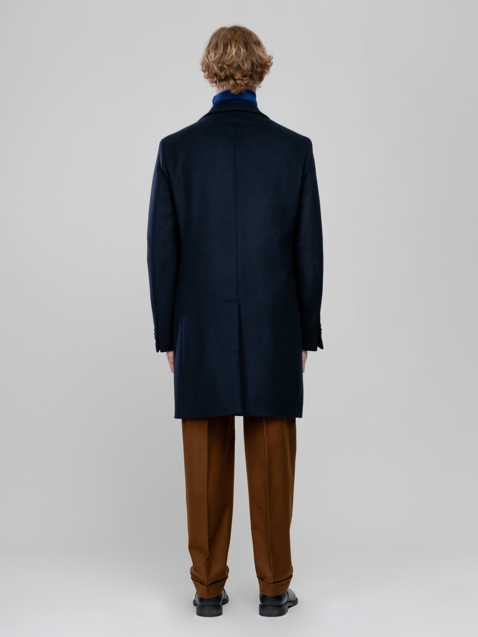 Cappotto in beaver lana cashmere 44 / BLU