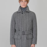 Cappotto con cinta resca melange` misto lana 44 / GRIGIO