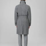 Cappotto con cinta resca melange` misto lana 44 / GRIGIO