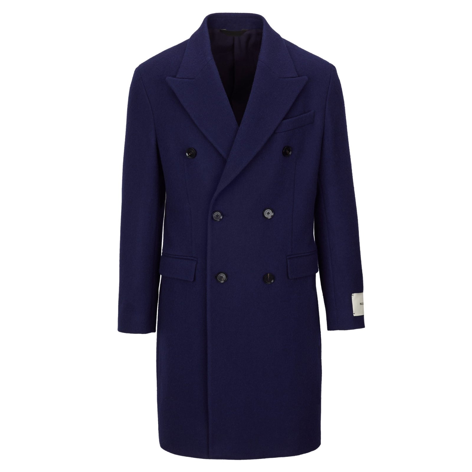 Cappotto doppiopetto panno misto lana 44 / AZZURRO