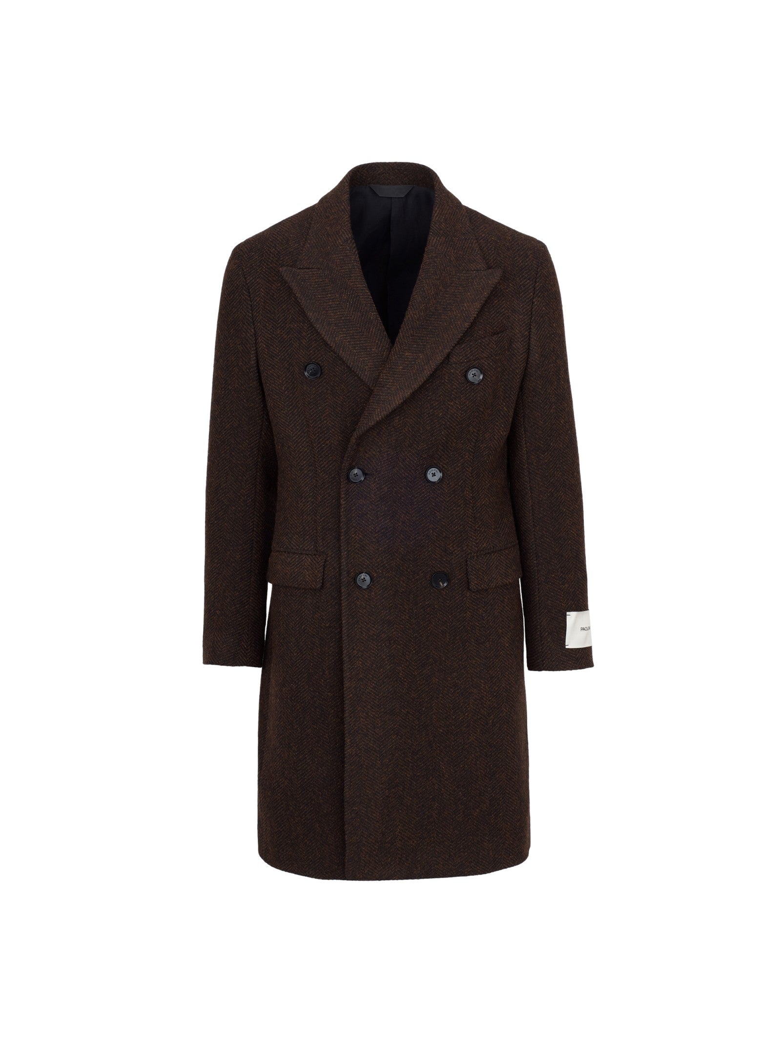 Cappotto doppiopetto resca melange` misto lana 44 / MARRONE