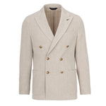 Giacca doppio petto velluto a coste in lana cashmere 44 / BEIGE