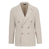 Giacca doppio petto velluto a coste in lana cashmere 44 / BEIGE