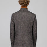 Giacca slim in jersey lana cotone pied de poule 44 / MARRONE