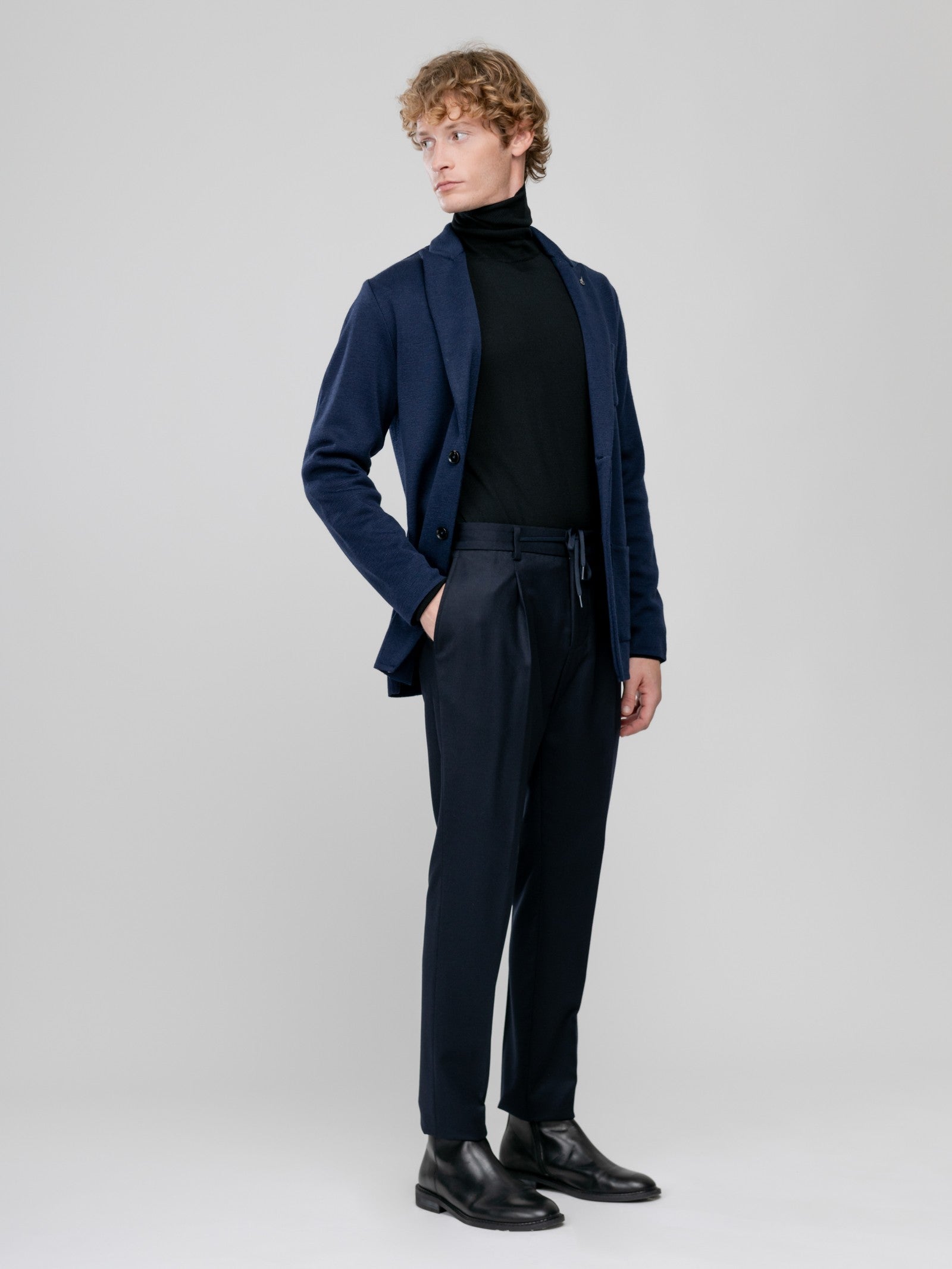 Giacca maglia monopetto jersey stretch 44 / BLU