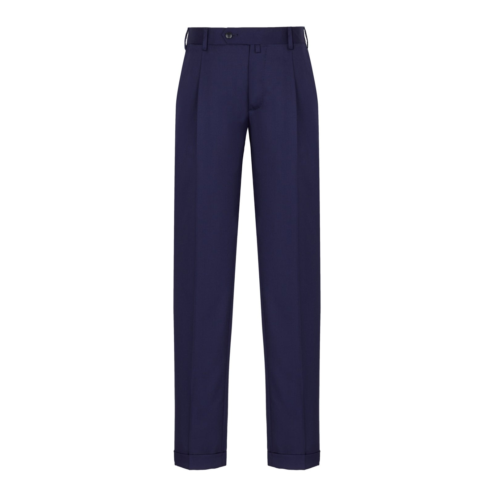 Pantalone pinces saglia di lana stretch 44 / AZZURRO