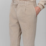 Pantalone jogging velluto stretch 'tinto capo' 44 / BEIGE