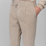 Pantalone jogging velluto stretch 'tinto capo' 44 / BEIGE