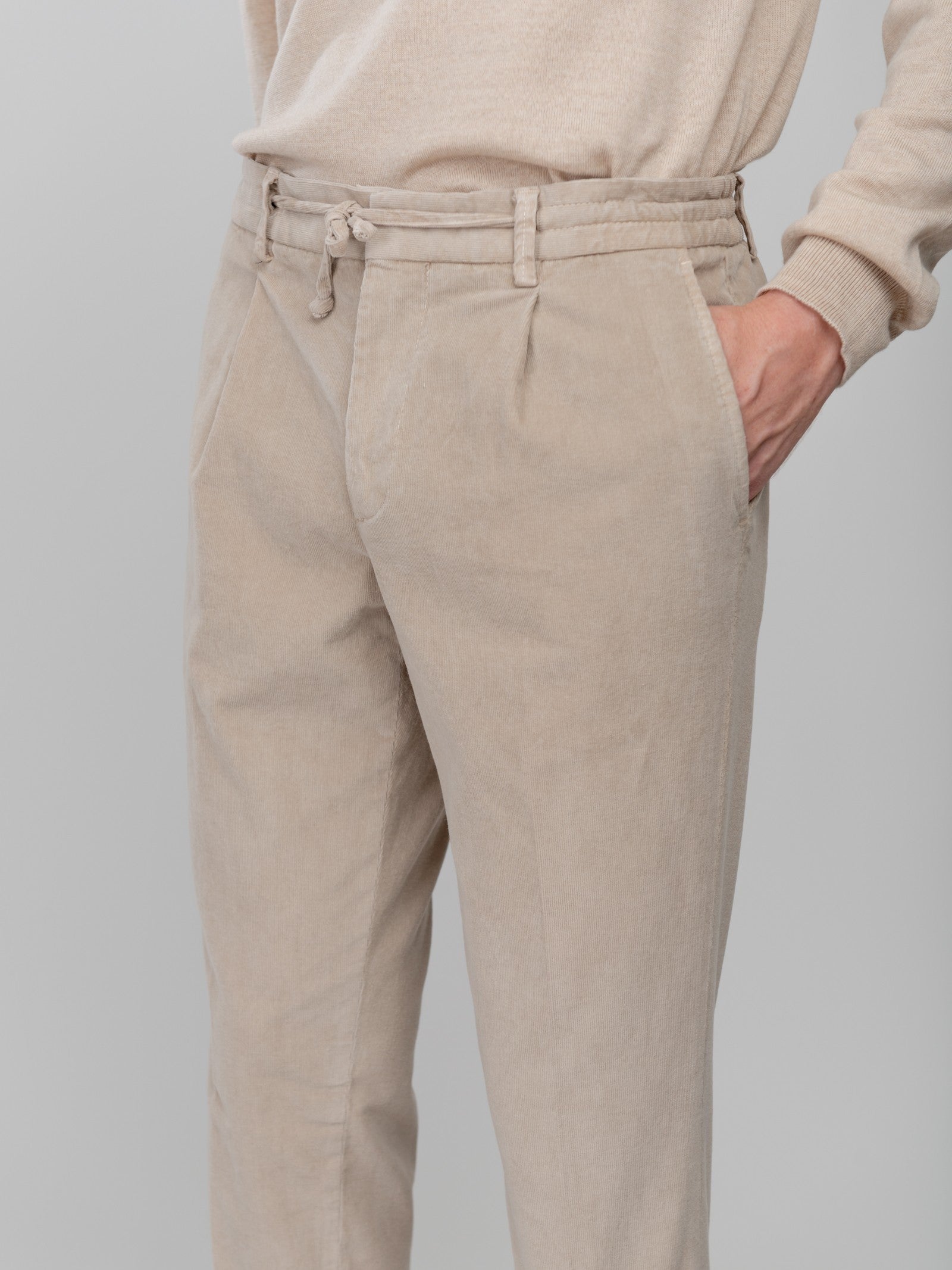 Pantalone jogging velluto stretch 'tinto capo' 44 / BEIGE