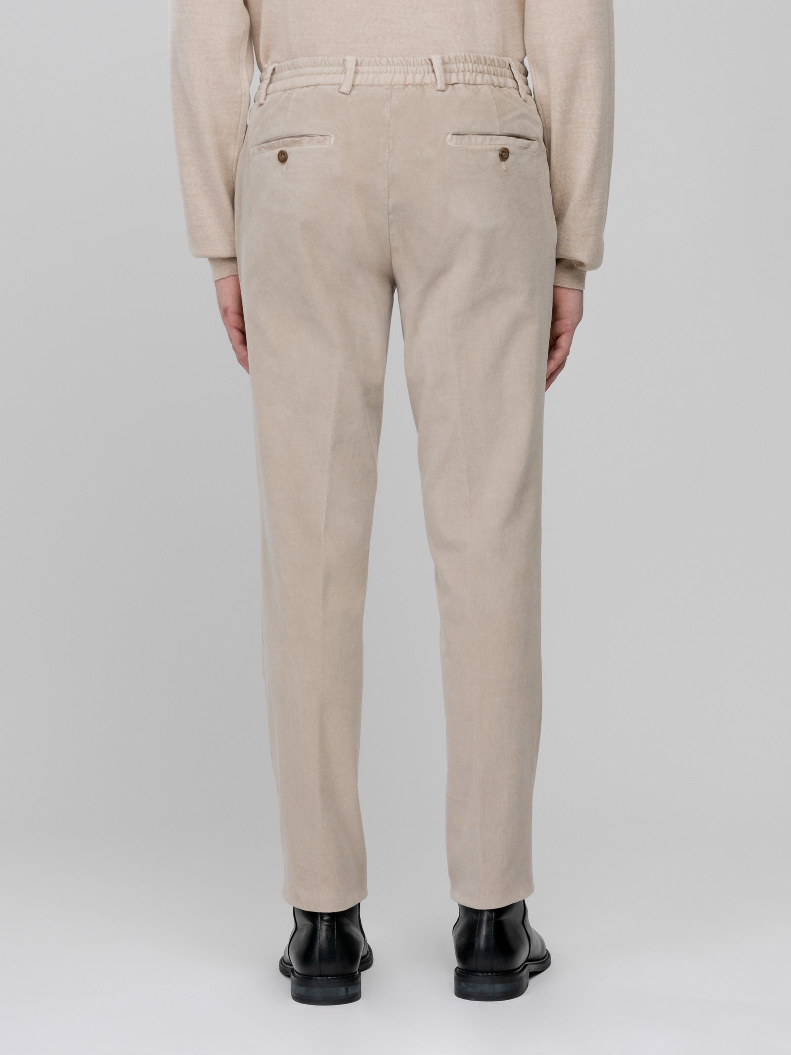 Pantalone jogging velluto stretch 'tinto capo' 44 / BEIGE