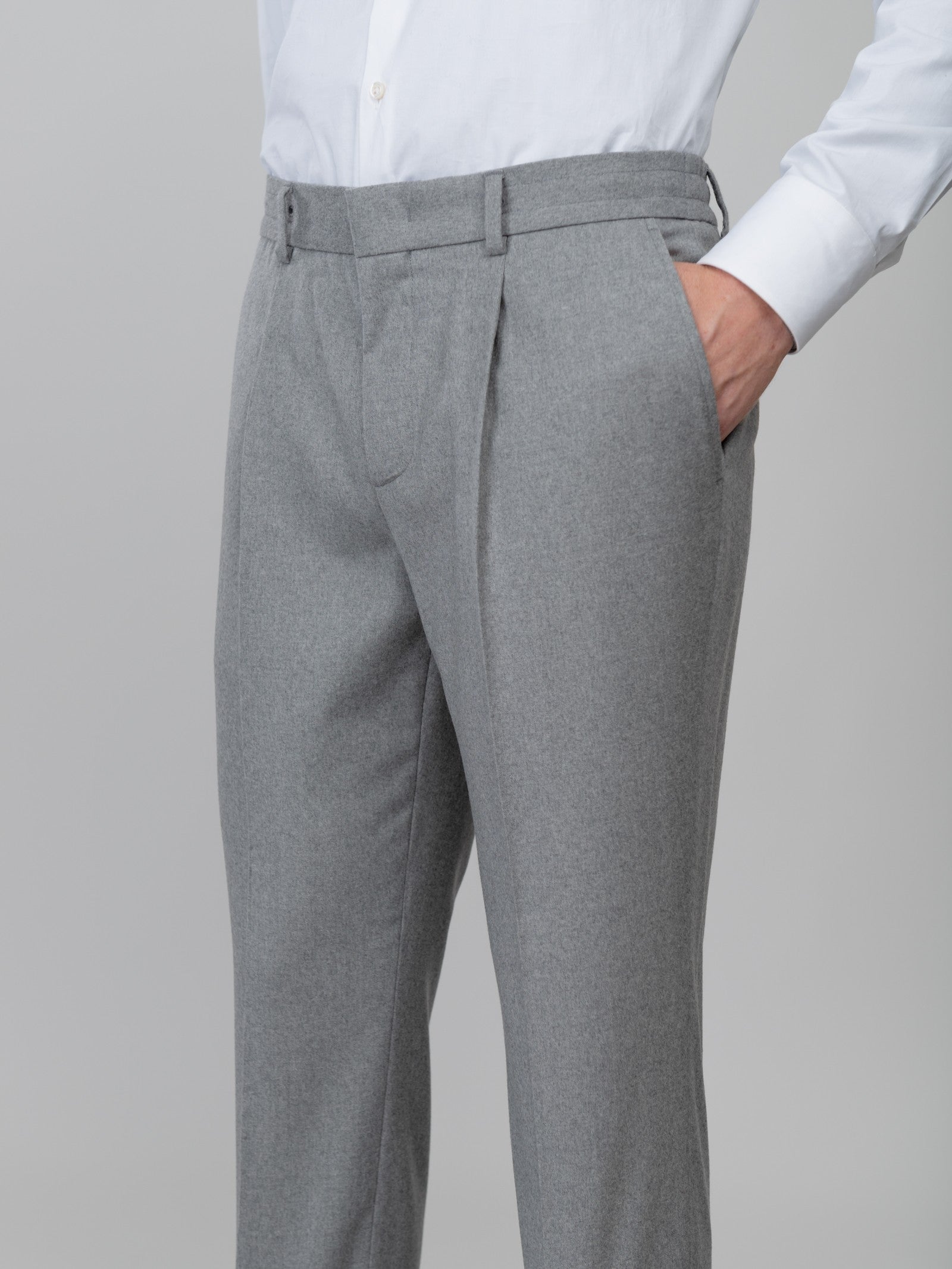 Pantalone jogging flanella in lana stretch 44 / GRIGIO