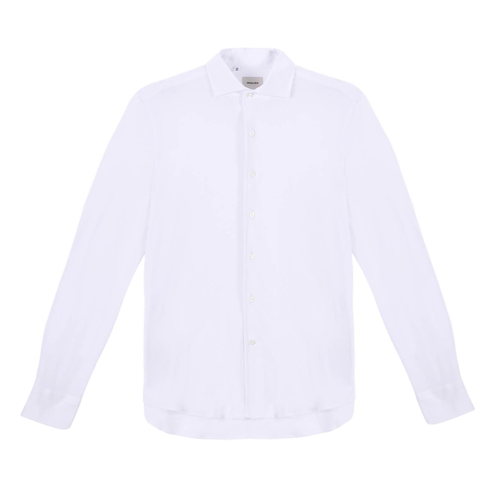 Camicia regular piquet di jersey in cotone 38 / BIANCO