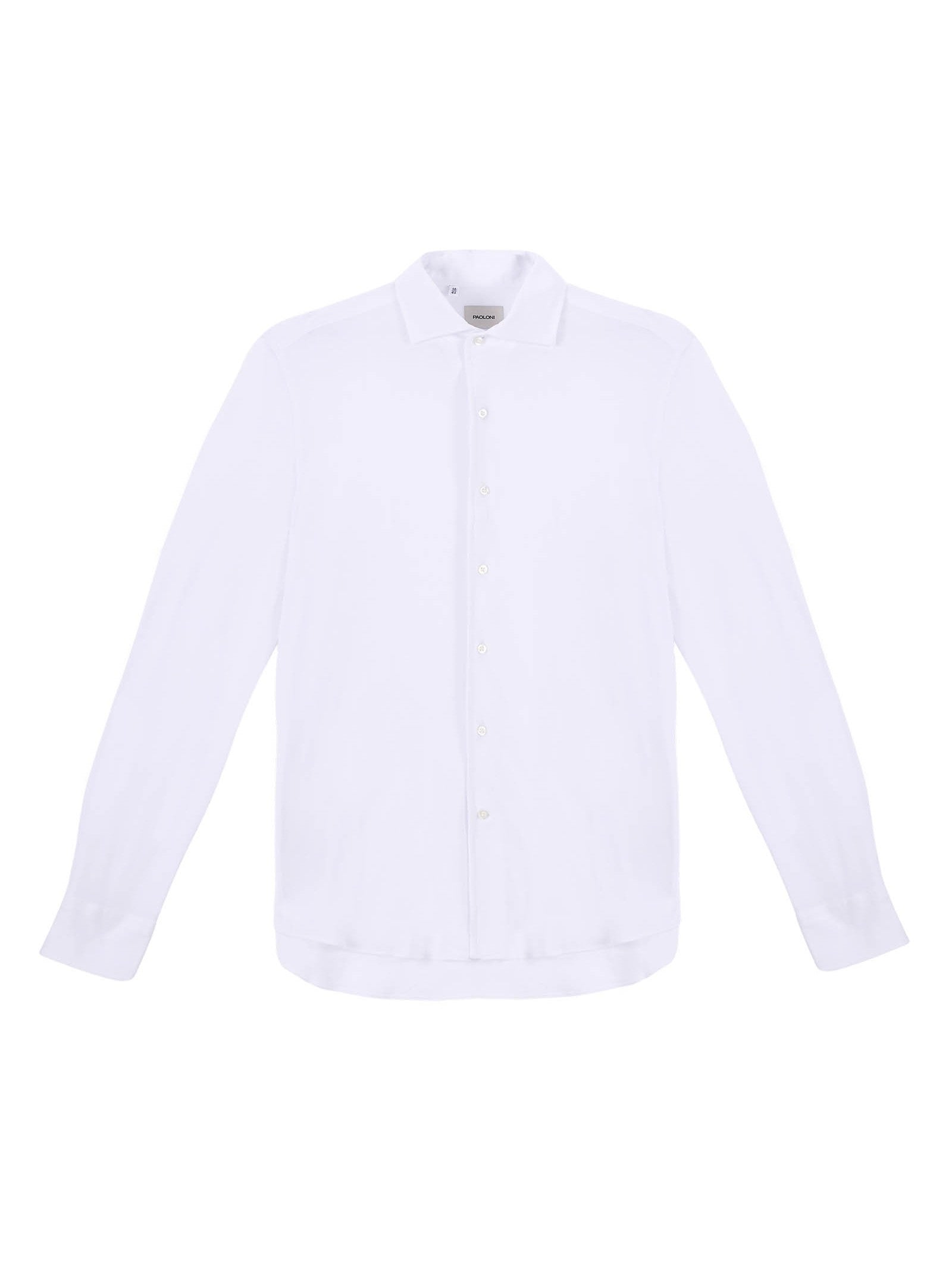 Camicia regular piquet di jersey in cotone 38 / BIANCO