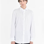 Camicia regular piquet di jersey in cotone 38 / BIANCO