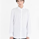 Camicia regular piquet di jersey in cotone 38 / BIANCO