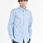 Camicia regular popeline di cotone 38 / AZZURRO