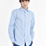 Camicia regular popeline di cotone 38 / AZZURRO