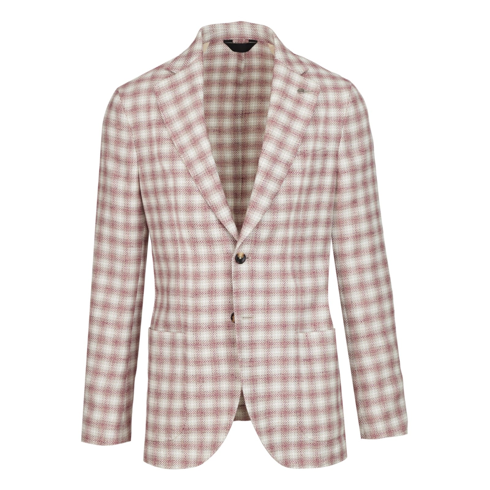 Giacca slim check cotone lino delavè 44 / BEIGE