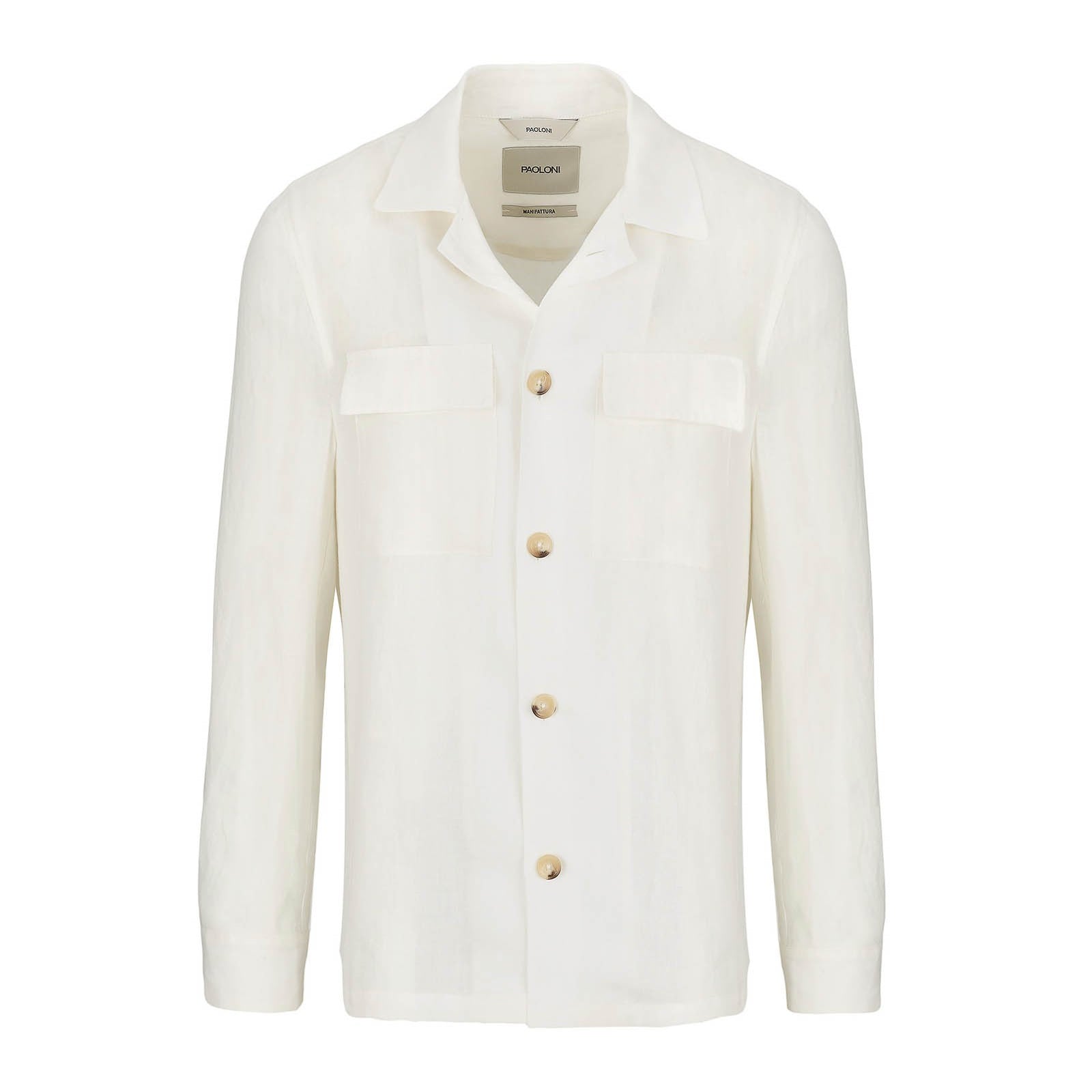 Overshirt lino delavè 44 / BIANCO