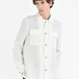 Overshirt lino delavè 44 / BIANCO