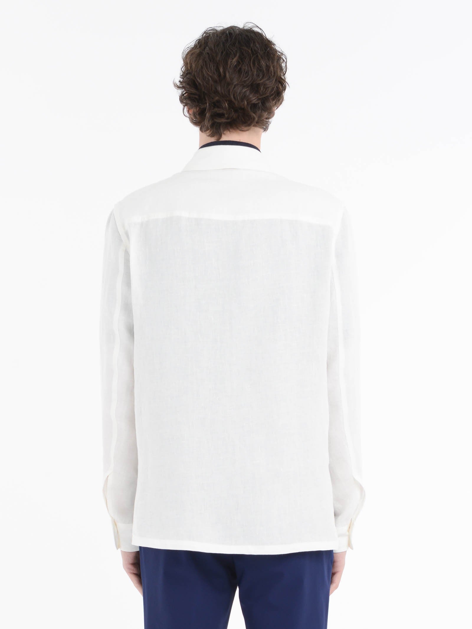 Overshirt lino delavè 44 / BIANCO