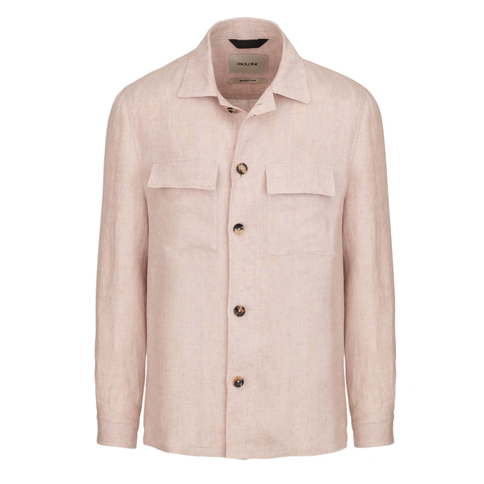 Overshirt lino delavè 44 / ROSA