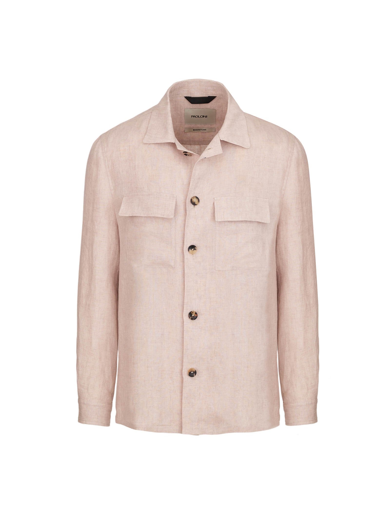 Overshirt lino delavè 44 / ROSA