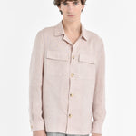 Overshirt lino delavè 44 / ROSA