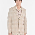 Giacca slim jersey moulinè check 44 / BEIGE