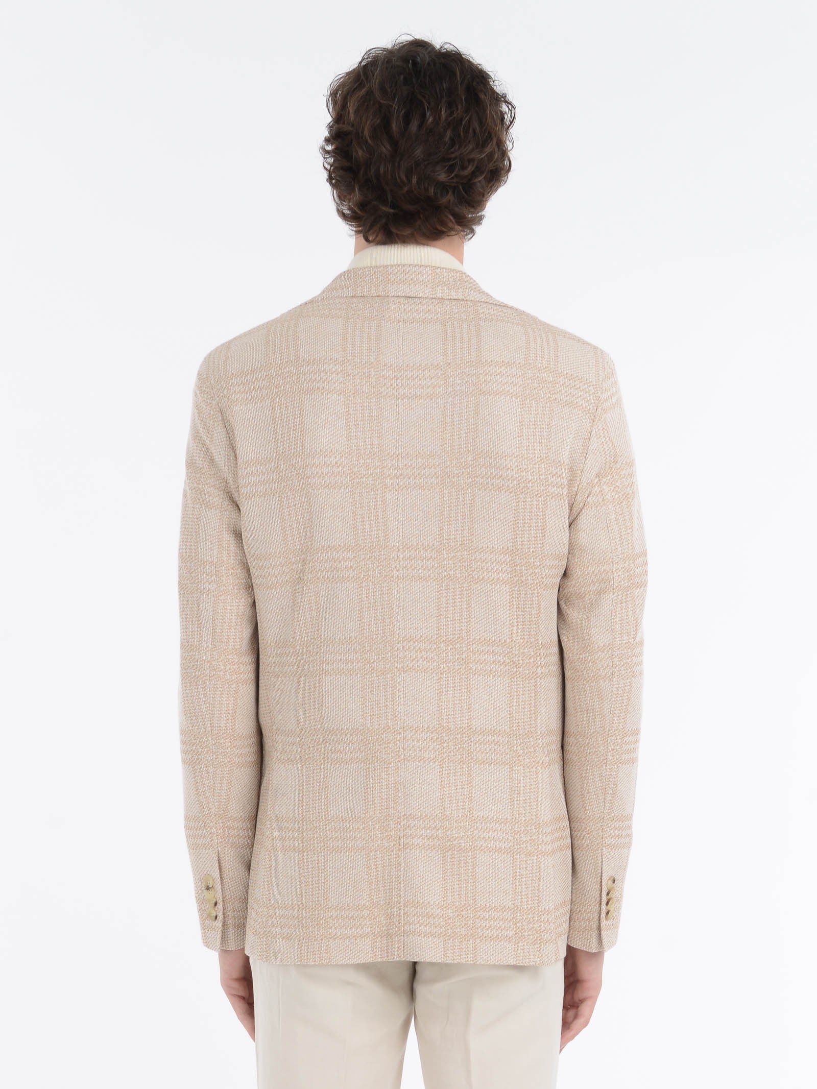 Giacca slim jersey moulinè check 44 / BEIGE