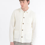 Overshirt in maglia misto cotone 44 / BIANCO