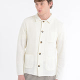 Overshirt in maglia misto cotone 44 / BIANCO