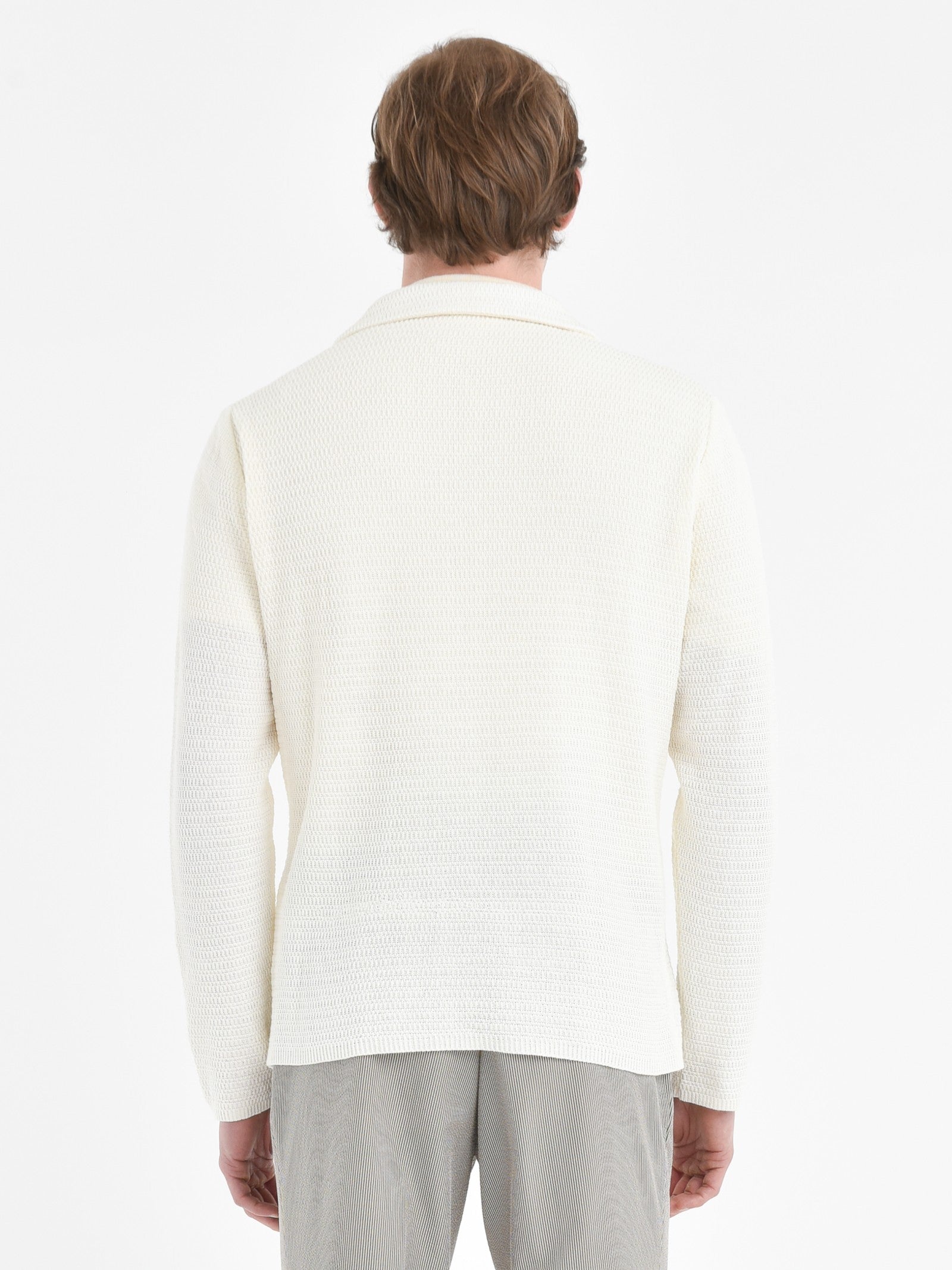 Overshirt in maglia misto cotone 44 / BIANCO