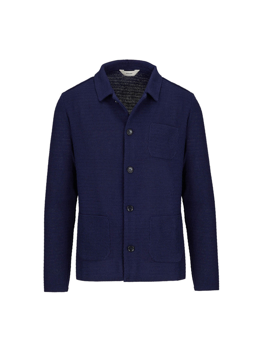 Overshirt in maglia misto cotone 44 / BLU