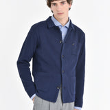 Overshirt in maglia misto cotone 44 / BLU