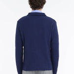 Overshirt in maglia misto cotone 44 / BLU