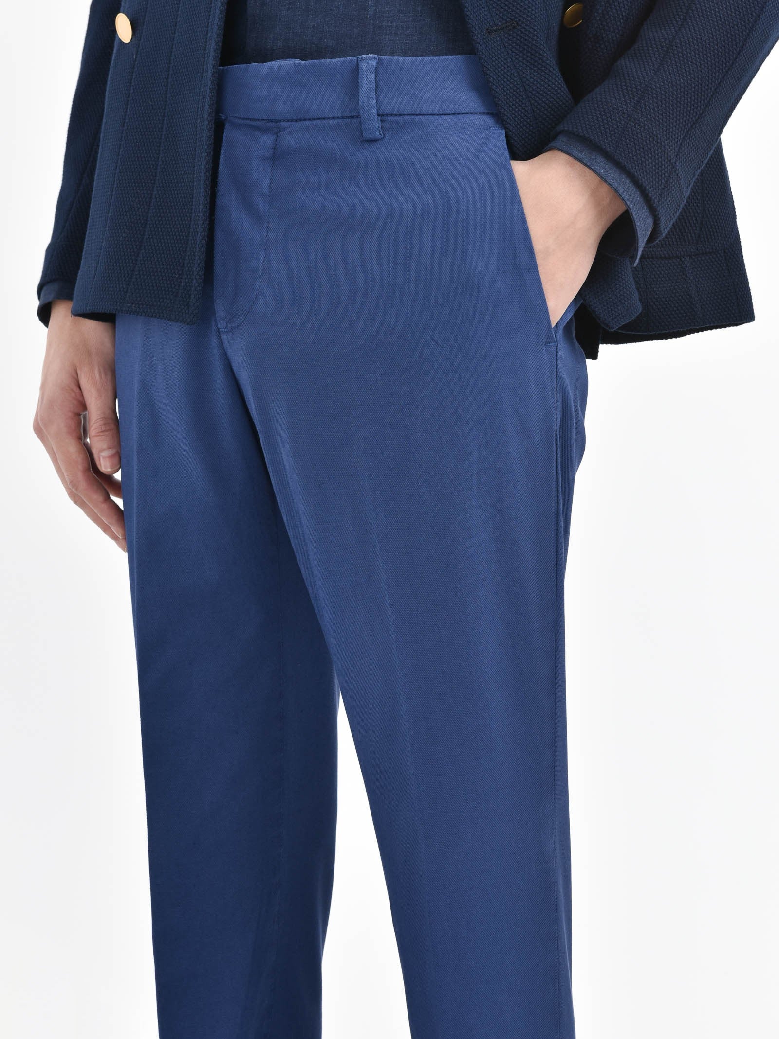 Pantalone slim misto cotone stretch 44 / BLU