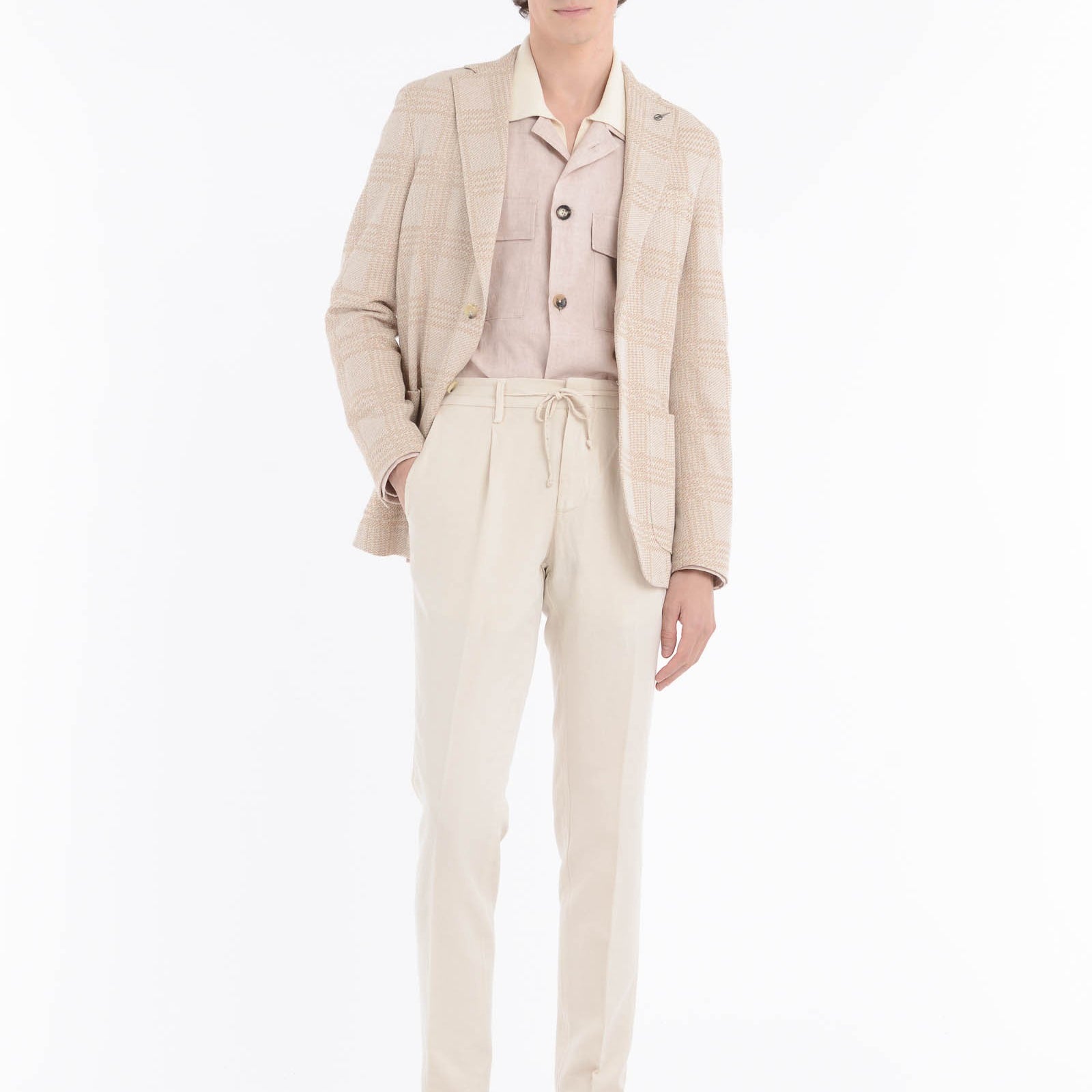 Pantalone jogging gabardina misto cotone 44 / BEIGE