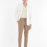 Pantalone jogging gabardina misto cotone 44 / BEIGE