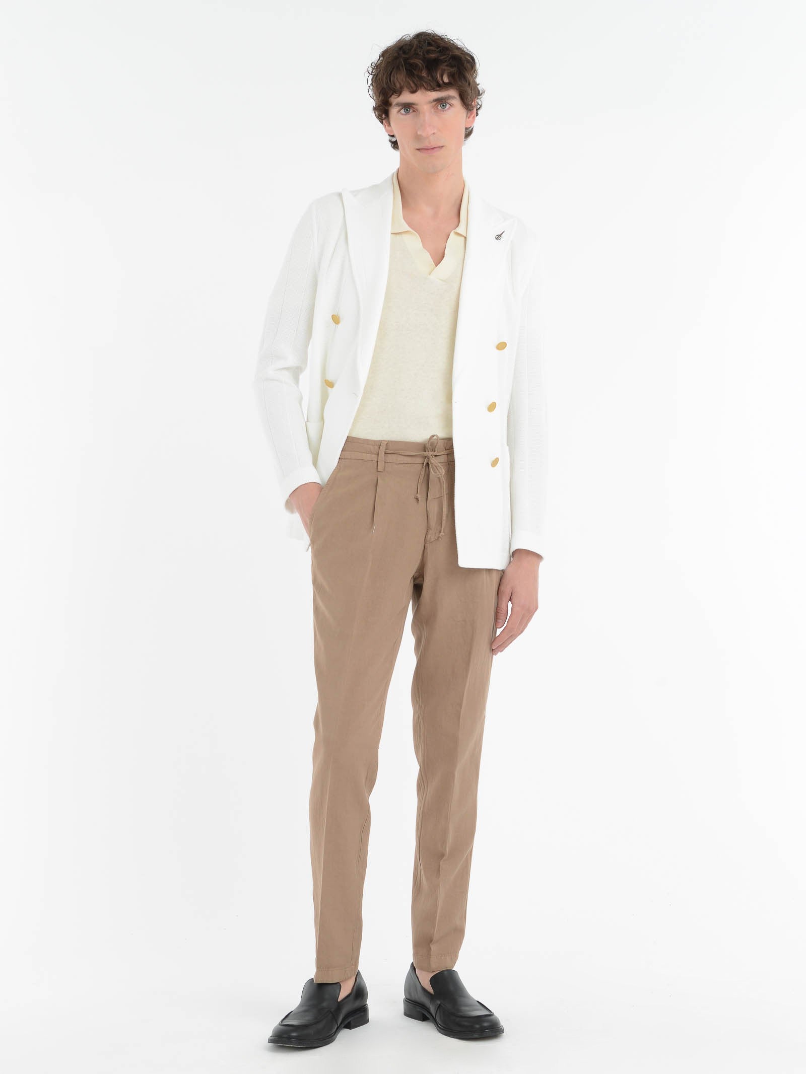 Pantalone jogging gabardina misto cotone 44 / BEIGE