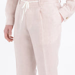 Pantalone jogging lino delavè 44 / ROSA