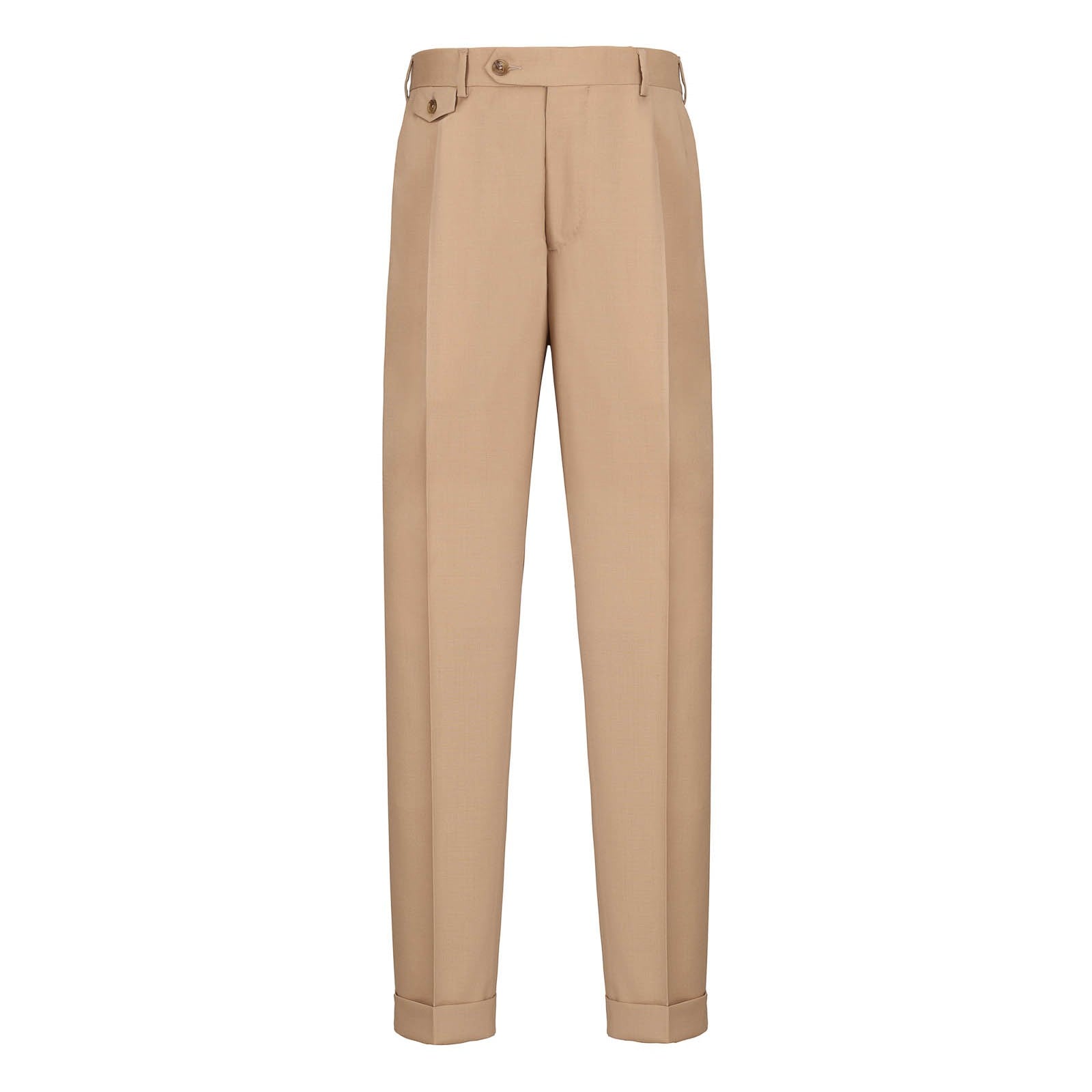 Pantalone doppia pinces tela di lana stretch 44 / BEIGE