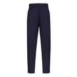 Pantalone doppia pinces tela di lana stretch 44 / BLU