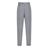 Pantalone doppia pinces tela di lana stretch 44 / GRIGIO