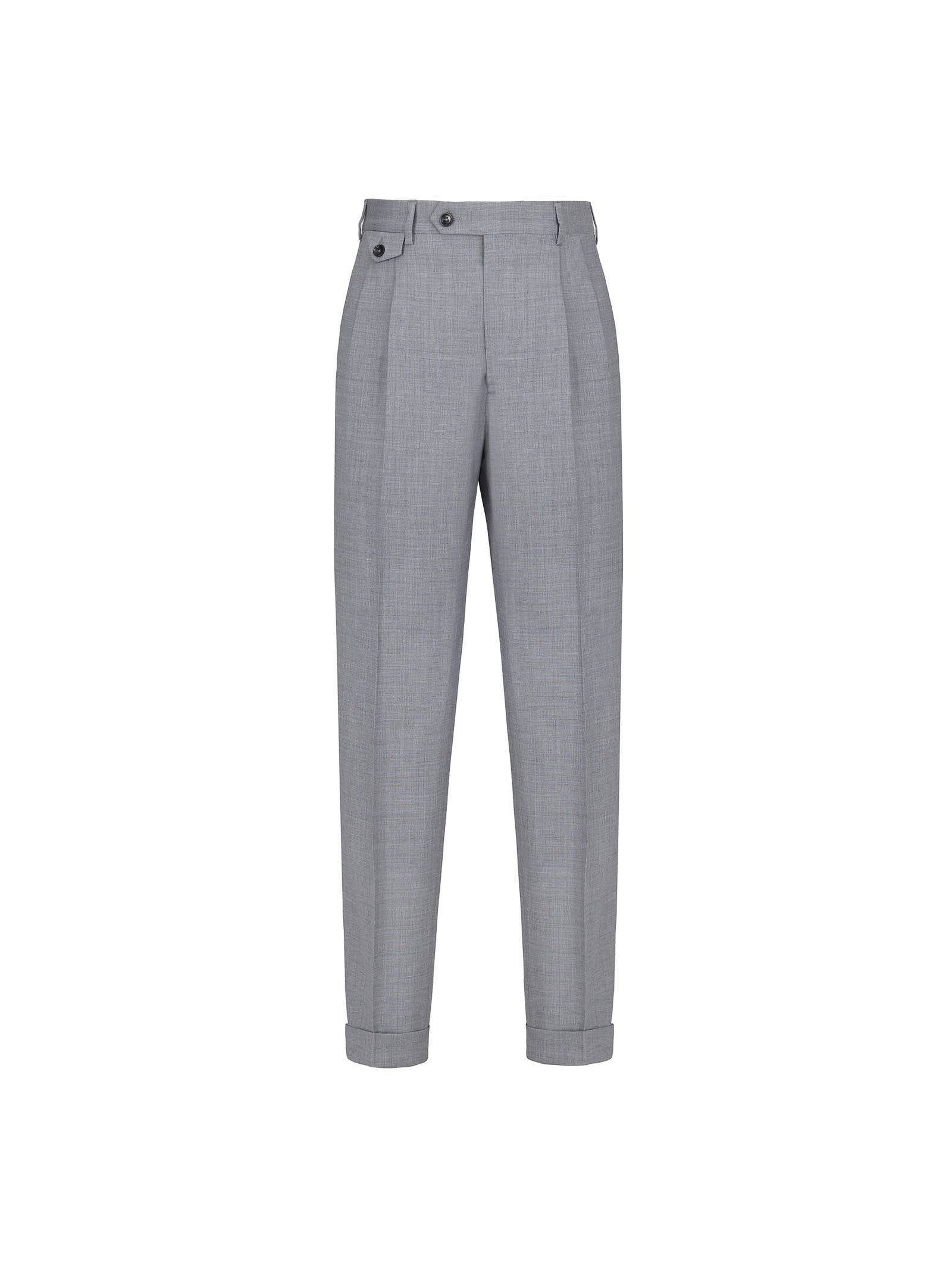 Pantalone doppia pinces tela di lana stretch 44 / GRIGIO