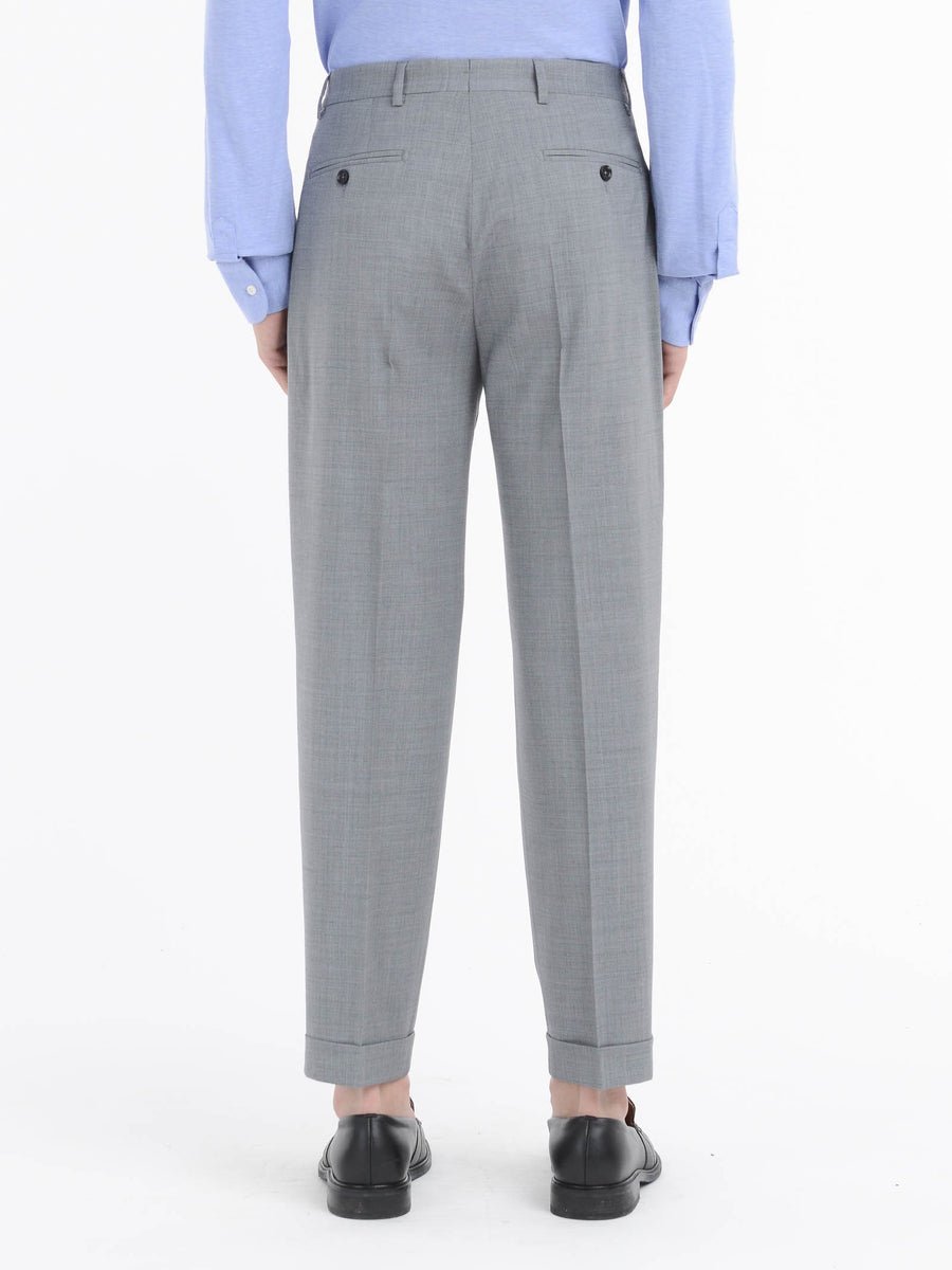Pantalone doppia pinces tela di lana stretch 44 / GRIGIO