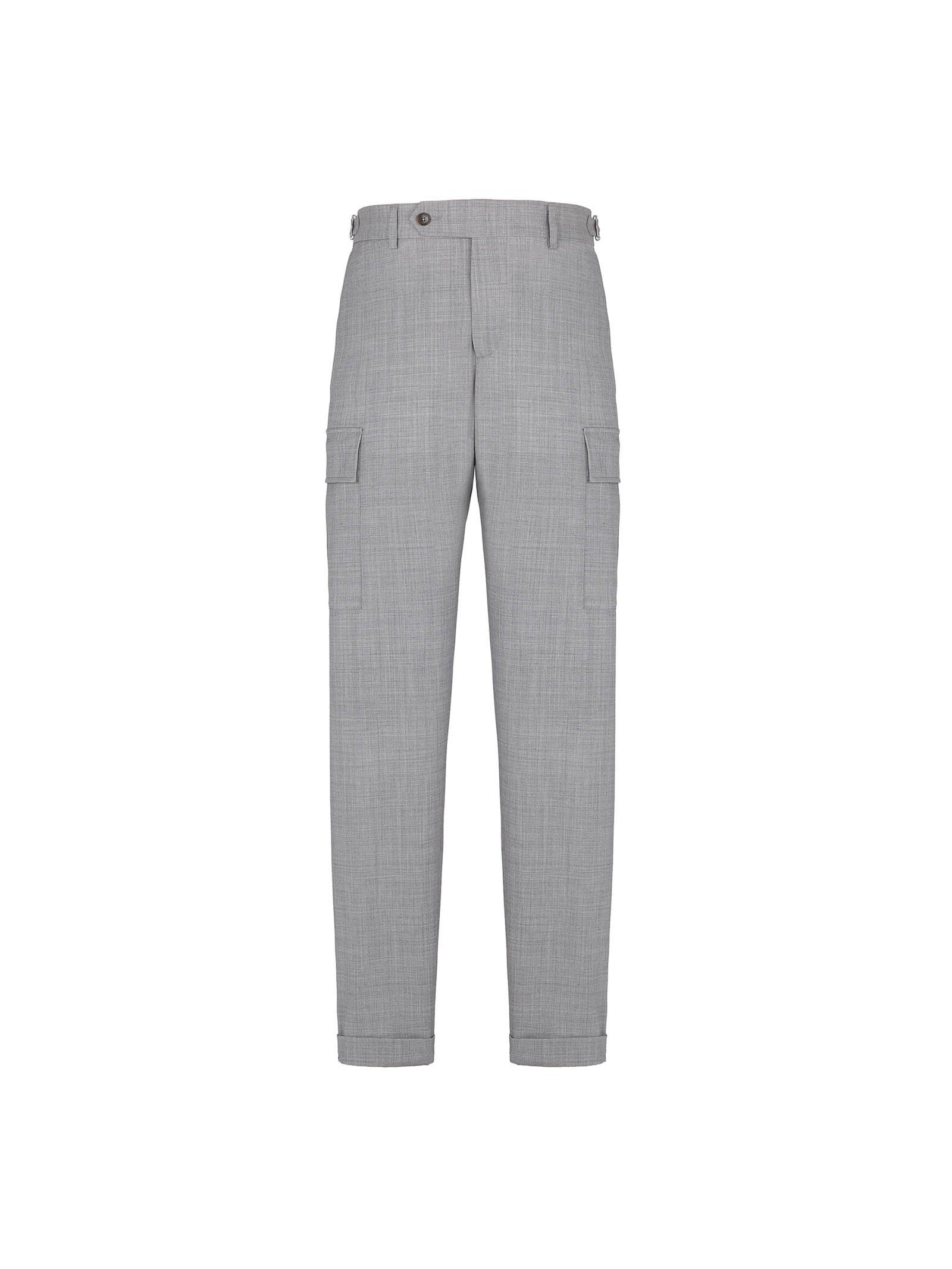 Pantalone cargo tela di lana stretch 44 / GRIGIO